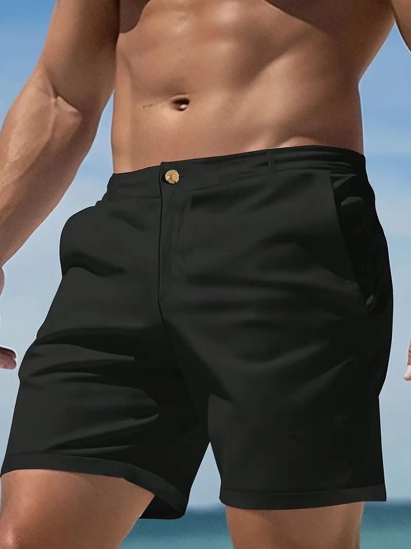 Men's Sleek Solid Casual Shorts